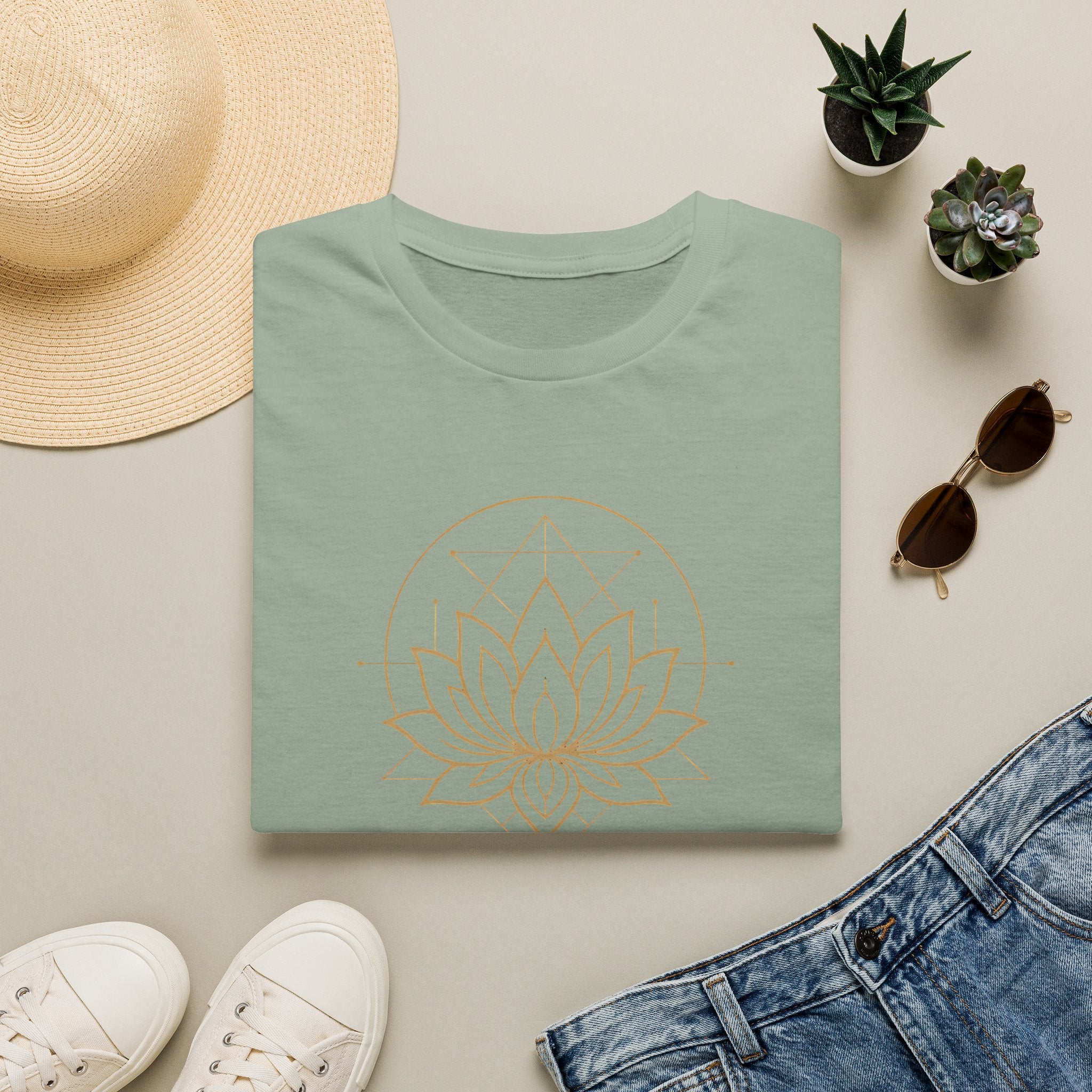 Golden lotus mandala T-Shirt