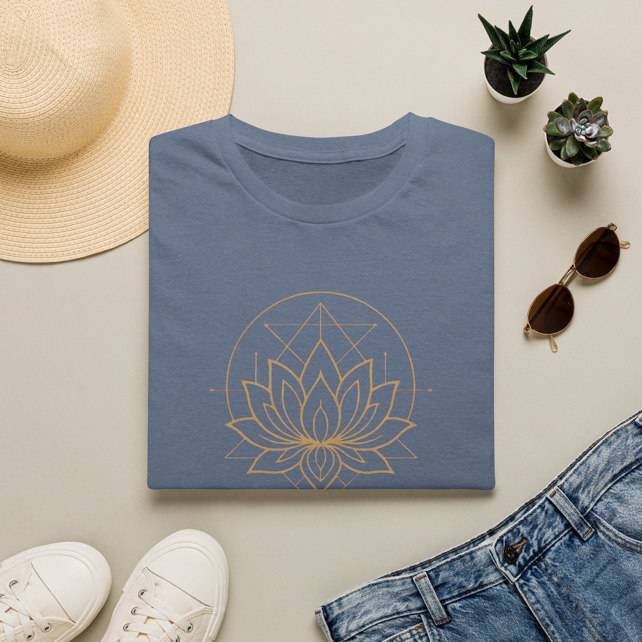 Golden lotus mandala T-Shirt