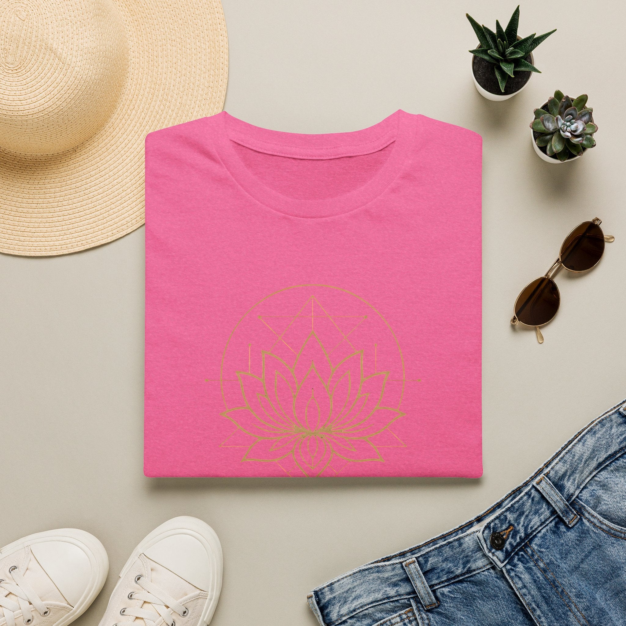 Golden lotus mandala T-Shirt